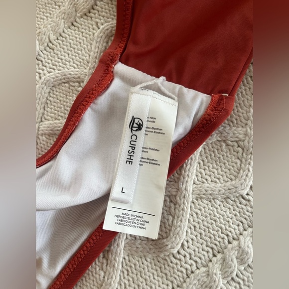 Cupshe Pumpkin Spice Bikini Top with Wrap Around Tie Women’s Large - Picture 3 of 8